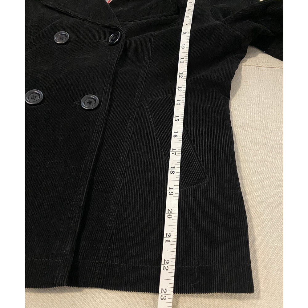 Black Double-Breasted Women's Corduroy Jacket - Picture 14 of 16